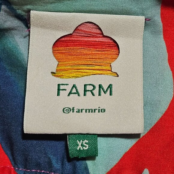 Farm Rio Foliage Cotton Tiered Minidress Ruffled Straps Vibrant Floral Print XS - Picture 4 of 16